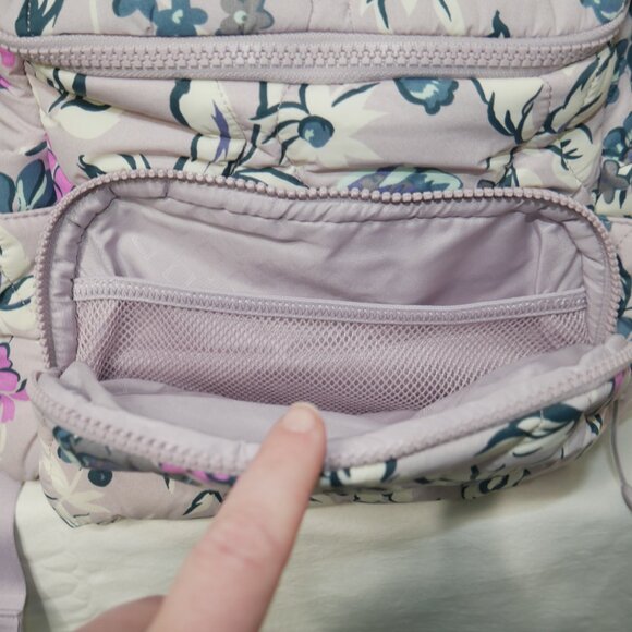 Vera Bradley Featherweight Backpack Fresh-Cut Floral Lavender Purple Travel Bag main image 5